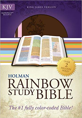 KJV Rainbow Study Bible L/T Brown/Pink - Holman